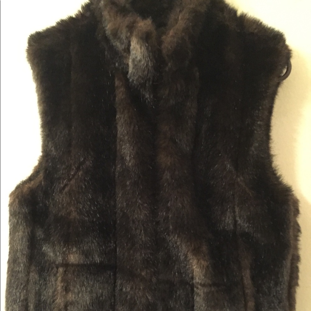 Faux Fur/Leather Reversible Vest Size S